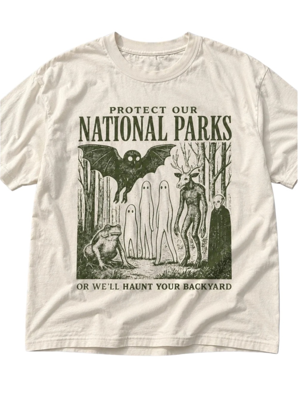 Gildan Cream National Parks Graphic Tee